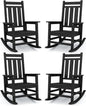KINGYES Oversized Outdoor Rocking Chair Set of 4, All-Weather Patio Rocking by KINGYES