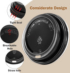 240 Pack Disposable Coffee Cup lids, 3.54'' Leak-Proof Disposable Plastic Cup Lids for 10, 12, 16, 20oz Paper Cups, Hot/Cold Drinking Cup Lids, Black