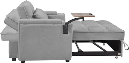 Auvsoce 65'' Convertible Sleeper Sofa Bed - Image 7