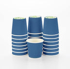 Restaurantware 4 Ounce Ripple Wall Disposable Coffee Cups, 500 Insulated Blue Paper Tumblers with Rolled Rim Design, Lids Sold Separately for Hot Drinks like Tea, Hot Chocolate and More