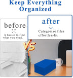 Zzrywuty File Folders with Pockets Letter Size, 25-Pack Paper Folders with Card Slot, Two Pocket Folders for School Students, Businessmen, Home and Office Workers（Blue）