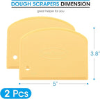 Unicook Dough Scraper, Flexible Bowl Scraper, Pastry Cutter with Measuring Scale, Nonslip Pizza Chopper, Multipurpose Baking Tool for Pizza/Dough/Cake, Easy to Clean, 2 Pack