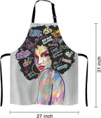 Art Contemporary Digital Painting Portrait of an Afro American Woman Face Adjustable Bib Apron Kitchen Cooking Baking Gardening Apron for Women Men