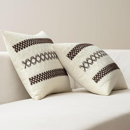 MIULEE Set of 2 Dark Brown Boho Decorative Lumbar Pillow Covers 12x20 Inch | - Image 6
