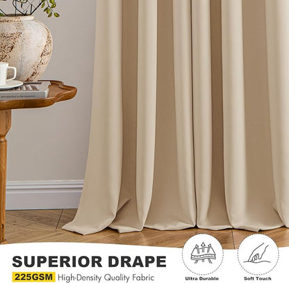MIULEE Blackout Curtains for Bedroom 2 Panel 40x84 Inch Long Biscotti Beige | - Image 5