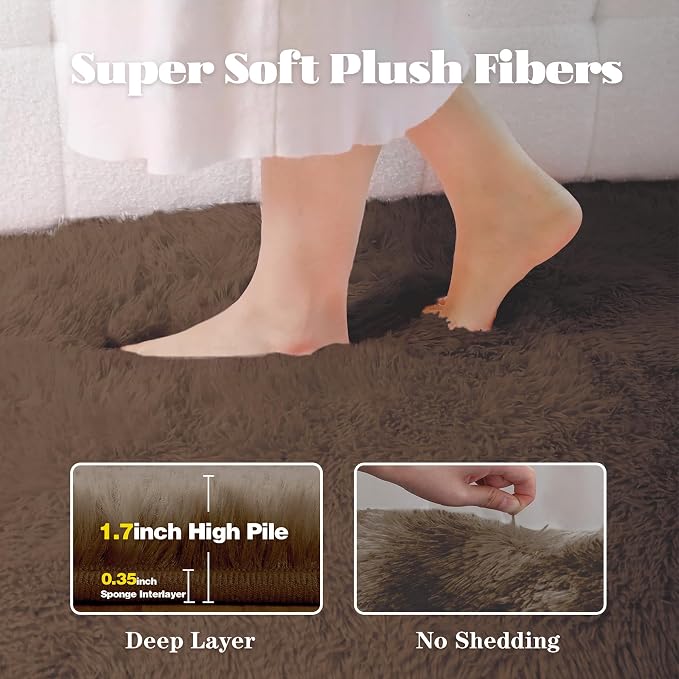 5x8 Area Rug for Living Room: Fluffy Shag Soft Washable Rugs Fuzzy Plush Indoor - Image 2