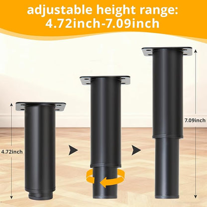 4-piece Adjustable Furniture Legs Set, Adjustable in Height from 4.72 inches to - Image 2