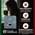 Gran Caffè Garibaldi Decaffeinated Espresso Pods, Italian Roasted Coffee, Decaf Capsules Compatible with Nespresso Original Line Machines, Nitrogen Flushed Intense & Rich Aroma - Decaffeinato (Aluminum) 200 Cups