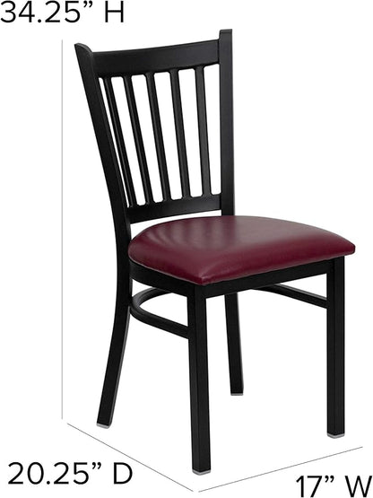 Flash Furniture 4 Pack HERCULES Series Black Vertical Back Metal Restaurant - Image 3