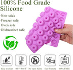Silicone Gummy Bear Molds,5Pcs Non-stick Chocolate Candy Molds with 2 Droppers Including Mini Dinosaur, Bear Shape, Hearts, Fruit and Mini Donut