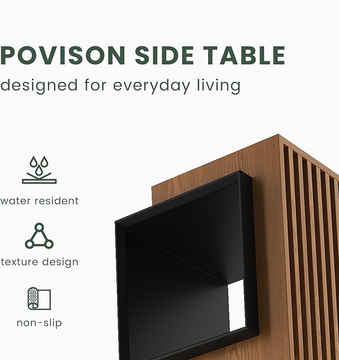 POVISON Side Table Set, 17.71" Wood End Table - Image 5