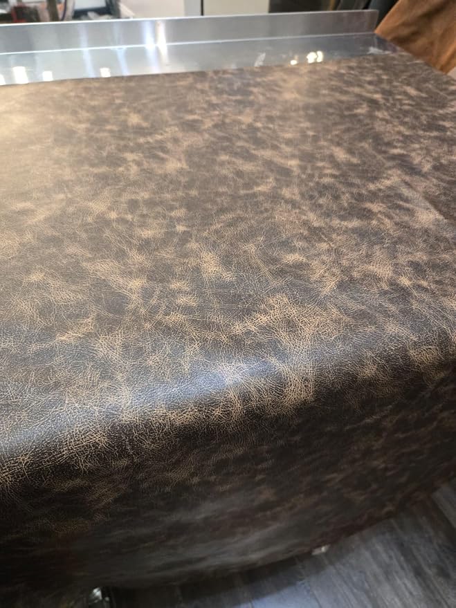 Brown Vintage Distressed Antiqued Faux Leather Fabric PU Peta Approved Vegan - Image 6