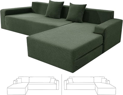 ZNSAYOTX Sectional Couch Covers, Stretch Jacquard Slipcovers by ZNSAYOTX