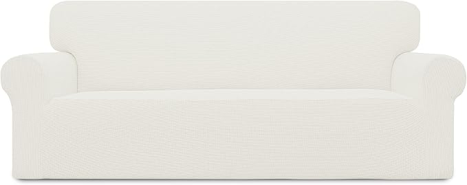 Easy-Going Stretch Oversized Sofa Couch Slipcover Washable Cream | 1-Piece by Easy-Going