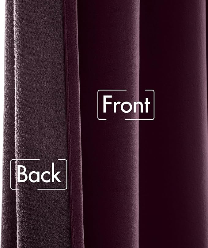 MIULEE Dark Purple Velvet Curtains 52x84 inches Luxury Blackout Curtains | - Image 6