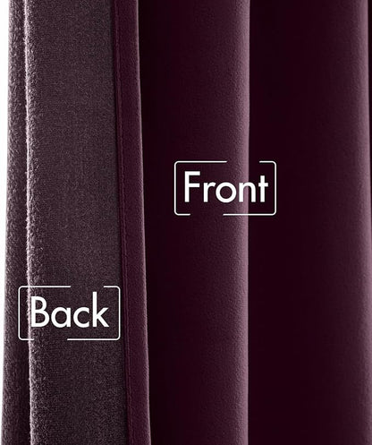 MIULEE Dark Purple Velvet Curtains 52x84 inches Luxury Blackout Curtains | - Image 6