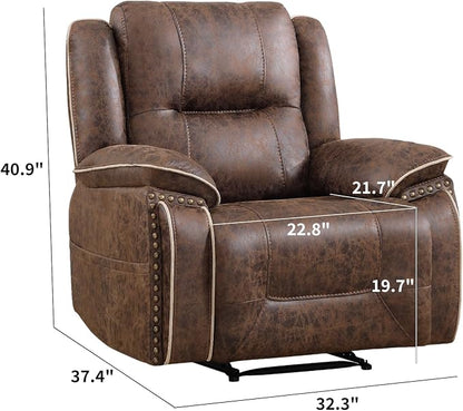 EBELLO Faux Leather Manual Recliner Chair, 1 Seater Reclining Sofa Chair - Image 2