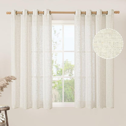 Natural Linen 54 Inch Length Curtains - Image 2