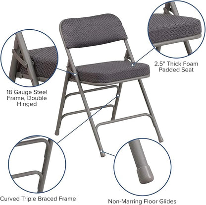 Flash Furniture 2 Pack HERCULES Series Premium Curved Triple Braced & Double - Image 5