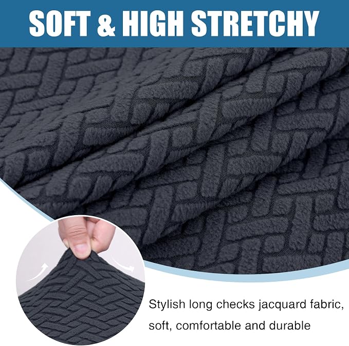 Smiry Waterproof Couch Cushion Covers, Stretch Jacquard Thick Sofa Cushion - Image 7