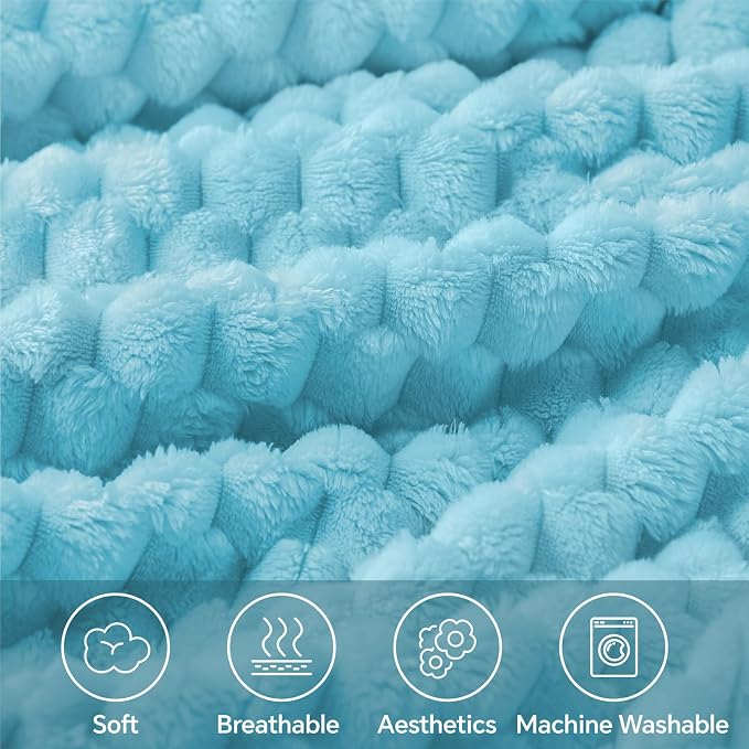 BEDELITE Light Blue Twin Blanket - Image 3