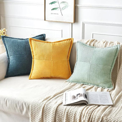 MIULEE Golden Yellow Corduroy Pillow Covers 20x20 Inch - Image 5