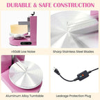 Cake Decorating Machine 200W Automatic, Tabletop Cake Cream Frosting Machine, Cream Smooth Coating Decoration Machine with LCD Display Type, Use for Cake Shops, Dessert Shops, Households (Pink)