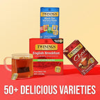 Twinings Variety Pack Black Tea Bags, 20 Count (Pack of 1), Includes English Breakfast, Earl Grey, Irish Breakfast, and Lady Grey, Caffeinated, Enjoy Hot or Iced, 20 Teabags