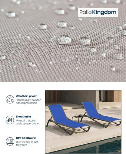 Patio Chaise Lounge Chairs Set of 4, All-Weather Aluminum Pool Loungers - Image 6