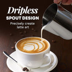Zulay Milk Frothing Pitcher with Latte Art Pen – 12oz 20oz 32oz - Stainless Steel Frother Cup with Measurement Markings, Espresso & Coffee Accessories Creamer Jug with Laser-Welded Handle - 20 oz