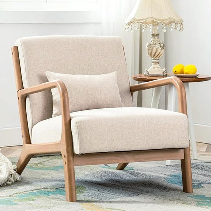ANJ Mid Century Modern Accent Chair, Comfy Fabric Living Room Chairs by ANJ