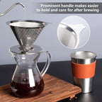 Coffee Strainer, V60 Pour Over, 18/10 Stainless Steel Laser Coffee Dripper, Fine Mesh Double Layer Metal Cone Filter, Colador De Cafe, Coffee Maker 1-4 Cup