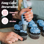 7 Pcs Small Round Piping Tips Set, Stainless Steel Cake Frosting Nozzles Professional Cake Decorating Tips Cupcake Icing Supplies for Baking Cookies Fondant Cream Bag Filler