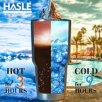 HASLE OUTFITTERS 30oz Stainless Steel Tumbler, Double Wall Vacuum Insulated Travel Mug Tumbler, Durable Insulated Coffee Mug, Gift Box Set (Silver, 4)