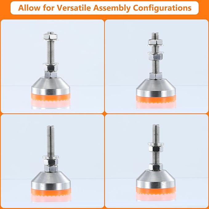 Heavy Duty 2000 lb Capacity Stainless Steel Adjustable Leveling Feet - Image 4