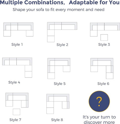 MAXYOYO 132" U Shaped Modular Sectional Sofa - Image 9