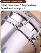 Stainless Steel Food Container with Clear Lids Airtight Storage Container Stackable Small Canisters Kitchen Pantry Storage for Cereal, Snacks, Candy, Herbs, Spices, Sugar, Tea (1.2L Silver)