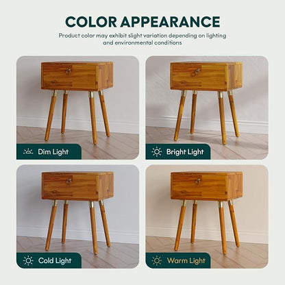 Bme Alden Solid Wood Nightstand/Side Table/End Table, Fully Assembled, - Image 8