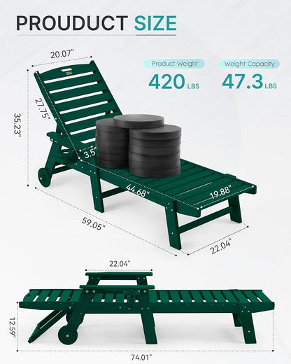Patio Chaise Lounge Chair Outdoor - Image 2