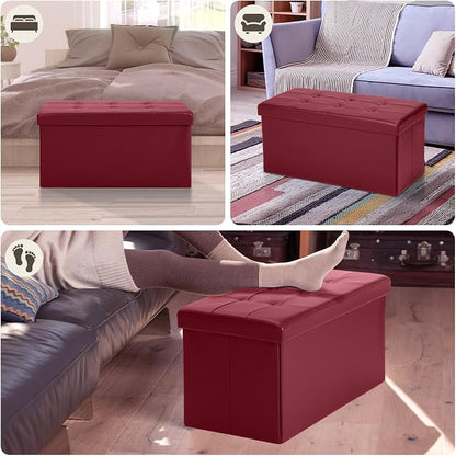 COSYLAND Ottoman Bench with Storage 30x15x15 inches White Ottoman - Image 4