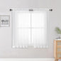 Sheer White Curtains 84 Inch Length 2 Panels Set by OWENIE