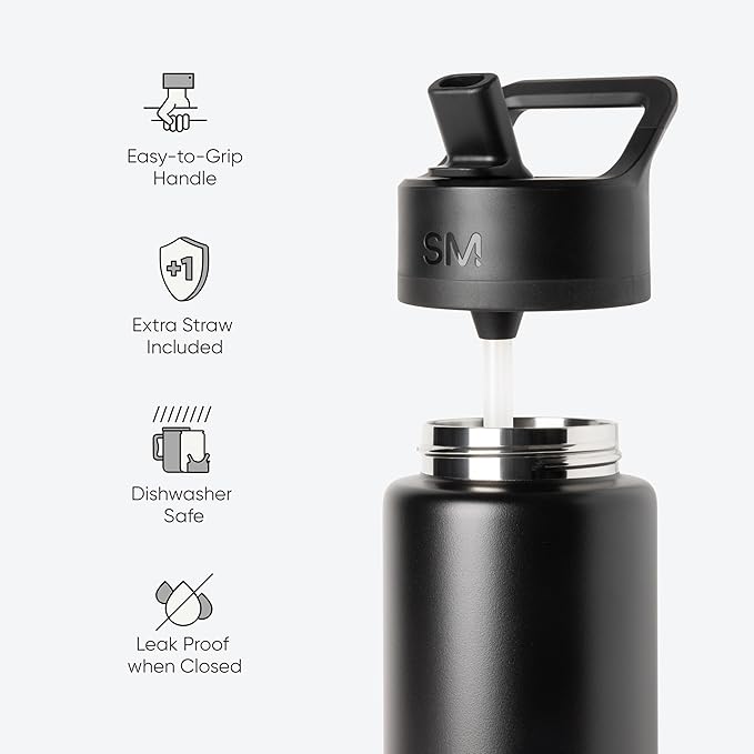 Simple Modern Father's Day Summit Water Bottle with Straw Lid | Vacuum Insulated Stainless Steel Metal Thermos | Reusable Leak Proof BPA-Free Flask for Sports Gym | 30oz, Vintage Dad