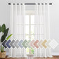 NICETOWN White Linen Curtains 108 inches Extra Long 2 Panels Set, Grommet Open by NICETOWN