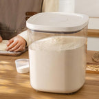 Airtight Rice Container 25 Lbs, Clear PET Plastic Food Storage Container Bin For Flour Sugar, Dry Food Holder with Easy Locking Lid for Kitchen Pantry Organization and Storage