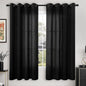 YoungsTex Black Linen Semi Sheer Curtains 63 Inch Length 2 Panels | Bronze by YoungsTex