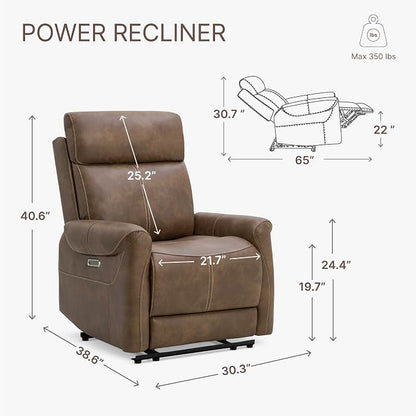 KISLOT Leather Recliner Chair for Adults Wall Hugger RV Recliner - Image 3