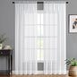 MIULEE Semi White Linen Textured Sheer Curtains 42W×84L Rod Pocket 2 Panels | by MIULEE