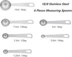 Measuring Cups and Spoons Set 13, 18/8 Stainless Steel Measuring Cups and Spoons Set for Baking and Kitchen, Metal Measuring Cups Set