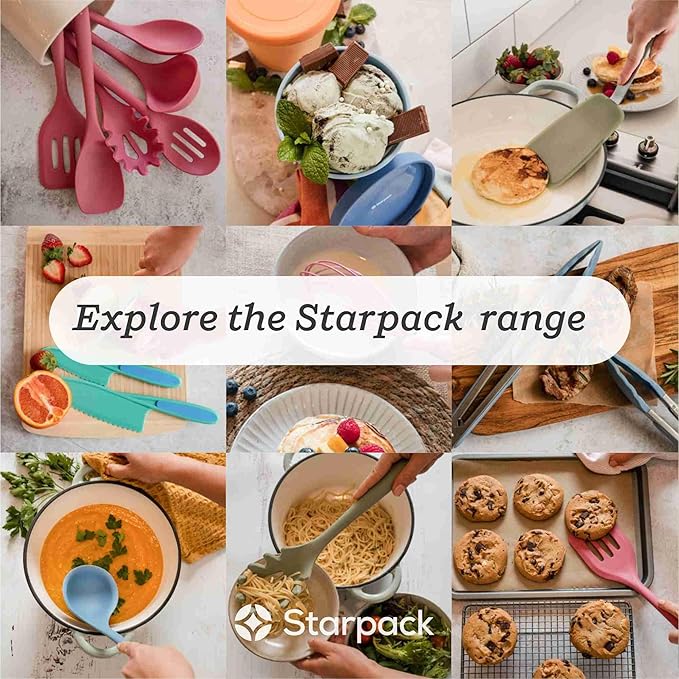 Starpack 'Stir & Serve' Silicone Cooking Utensils Set (5 Pcs) - Kitchen Utensil Set Heat Resistant to 600°F - Kitchen Utensils for Nonstick Cookware - Silicone Utensil Set for Mixing & Cooking