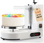 PYY Cake Decorating Machine - Automatic Cake Cream Spreading Machine for 4" to 14" Cake Icing Machine 60-320 RPM with Graduated Scrapers Electric Cake Turntable for Cake Frosting Machine White